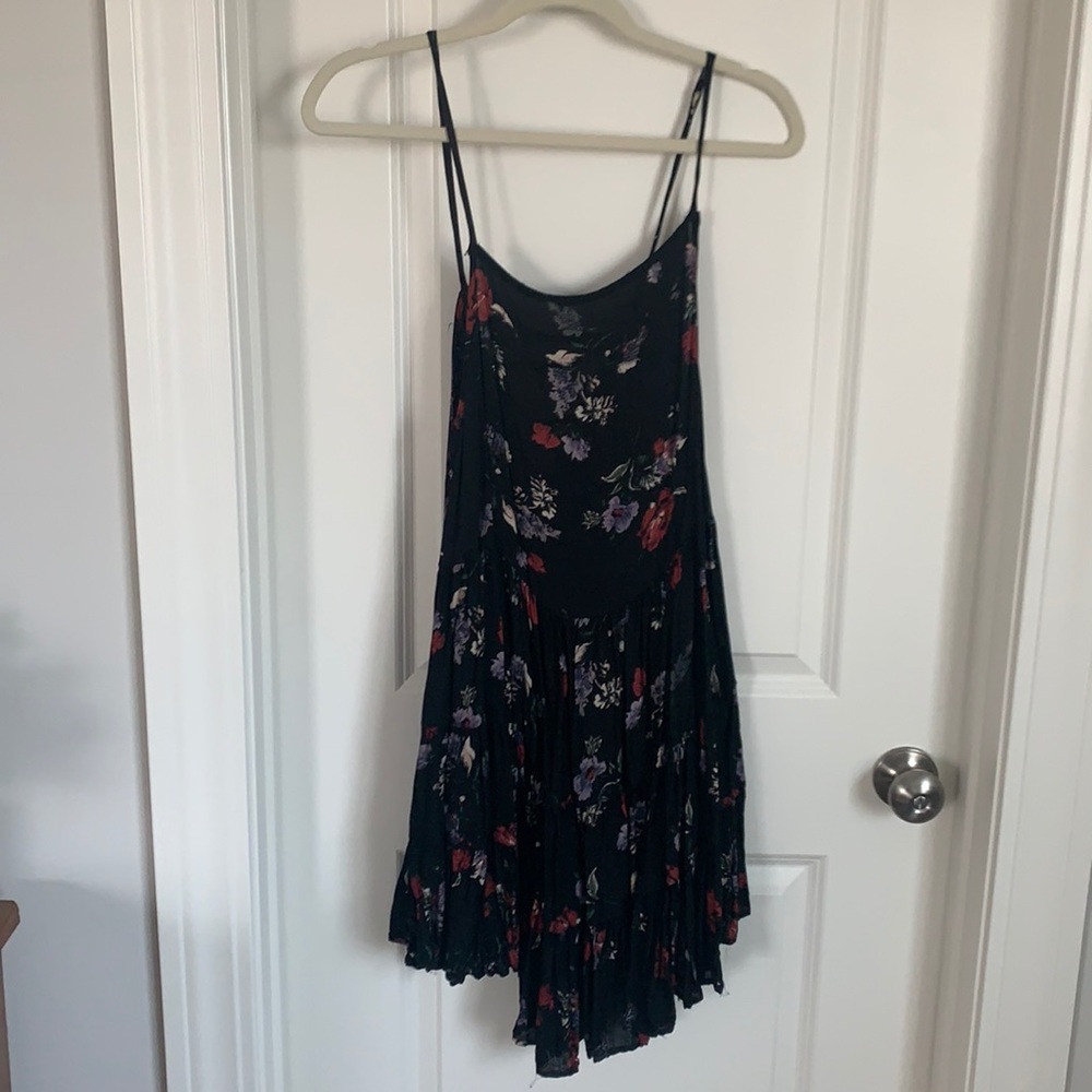 Free People Black Floral Mini Dress